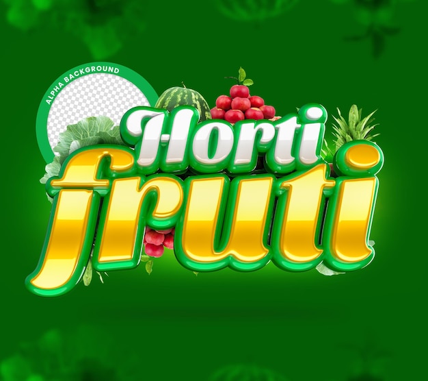 Hortifruti 3d stempel voor samenstelling fruit groenten groenten