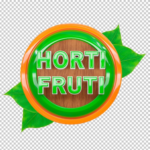 PSD 상점 및 시장을 위한 판촉 캠페인을 위한 hortifruti 배너 또는 포스터. 브라질 포르투갈어로 된 글자. 3d 렌더링