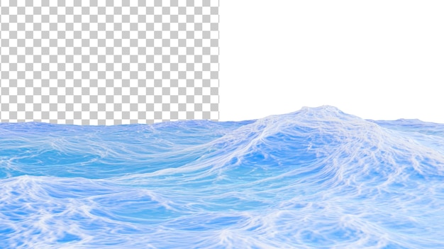 PSD horyzont oceanu o zachodzie słońca seascape renderowania 3d realistyczne fale morskie