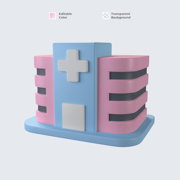 Hospital 3d icon isolated