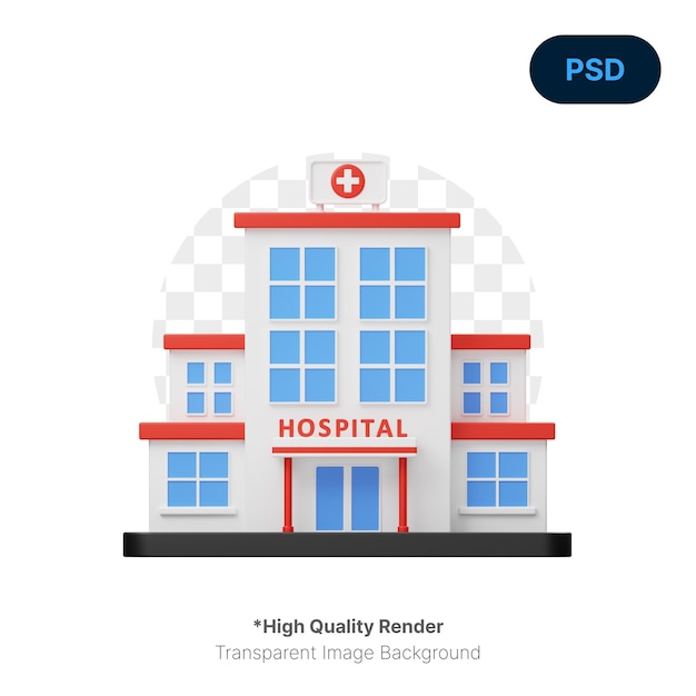 PSD hospital 3d icon