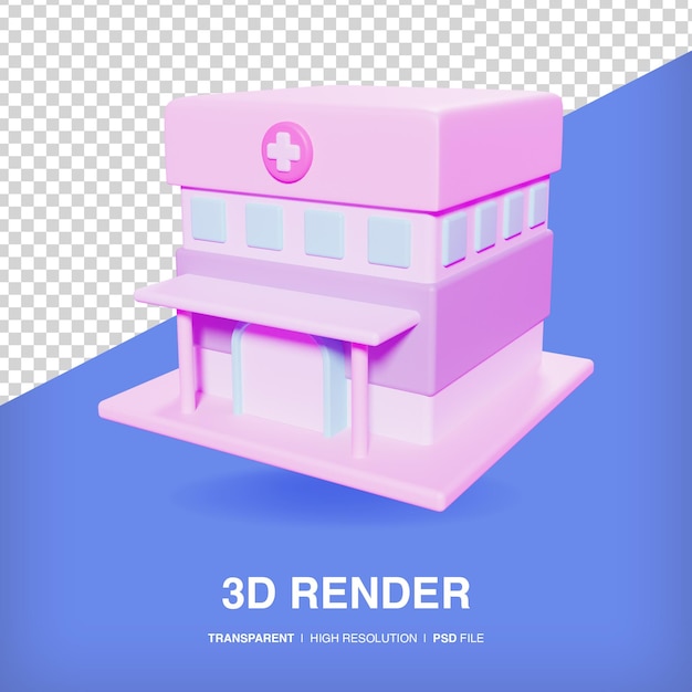 Hospital 3d icon