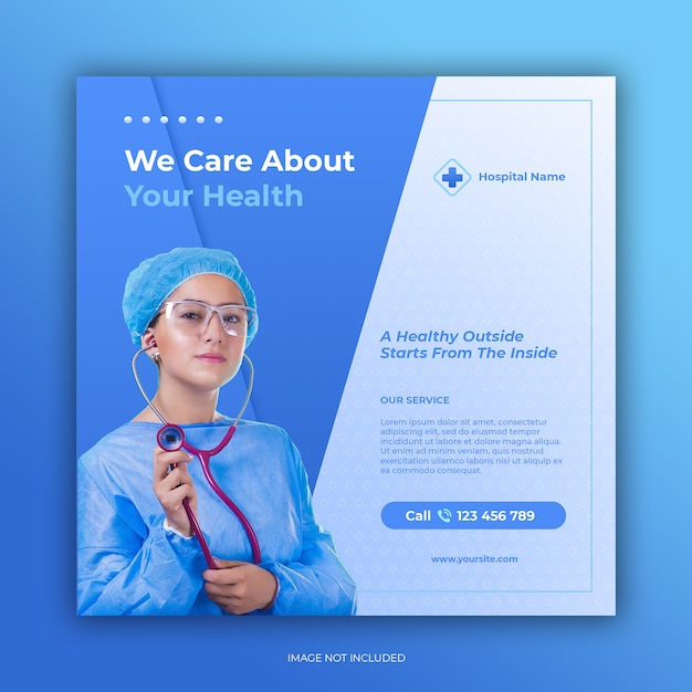 Hospital banner for social media post template