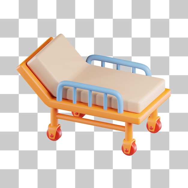 Hospital bed 3d icon