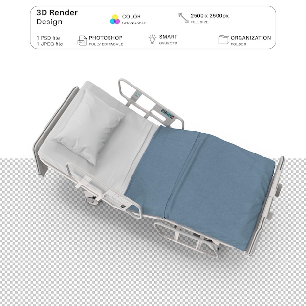 PSD hospital bed 3d modeling psd file