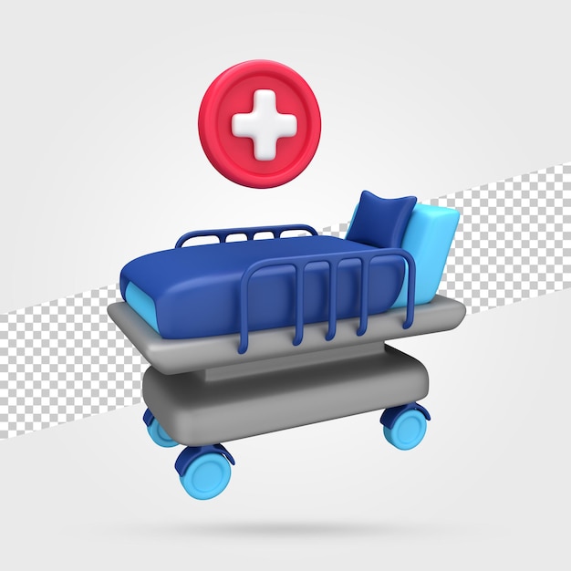 Letto d'ospedale 3d render