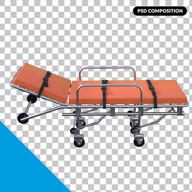 PSD hospital bed isolated 3d