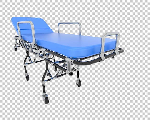 PSD letto d'ospedale isolato sullo sfondo illustrazione di rendering 3d