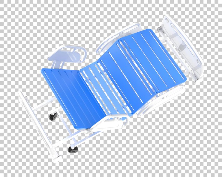 PSD hospital bed isolated on transparent background 3d rendering illustration