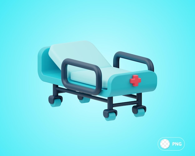 PSD hospital bed medicine 3d illustration