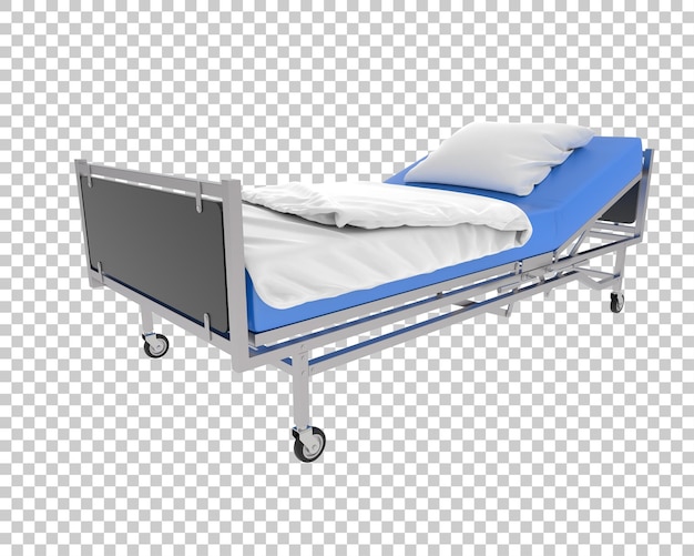 PSD letto d'ospedale su sfondo trasparente 3d rendering illustrazione