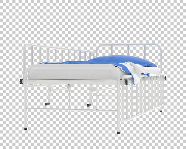 PSD hospital bed on transparent background 3d rendering illustration