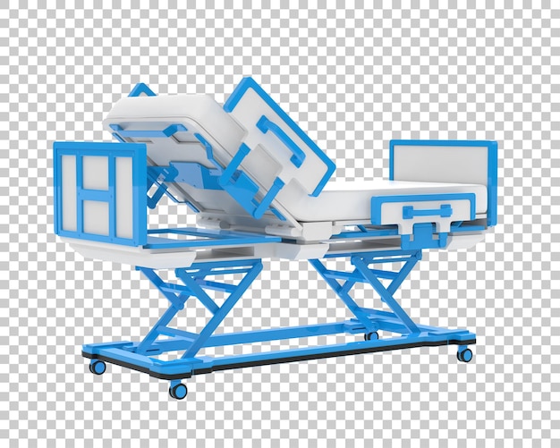 PSD hospital bed on transparent background 3d rendering illustration