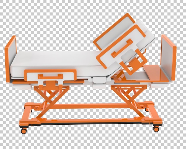 Hospital bed on transparent background 3d rendering illustration