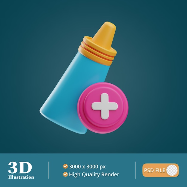 PSD hospital ointment illustration 3d