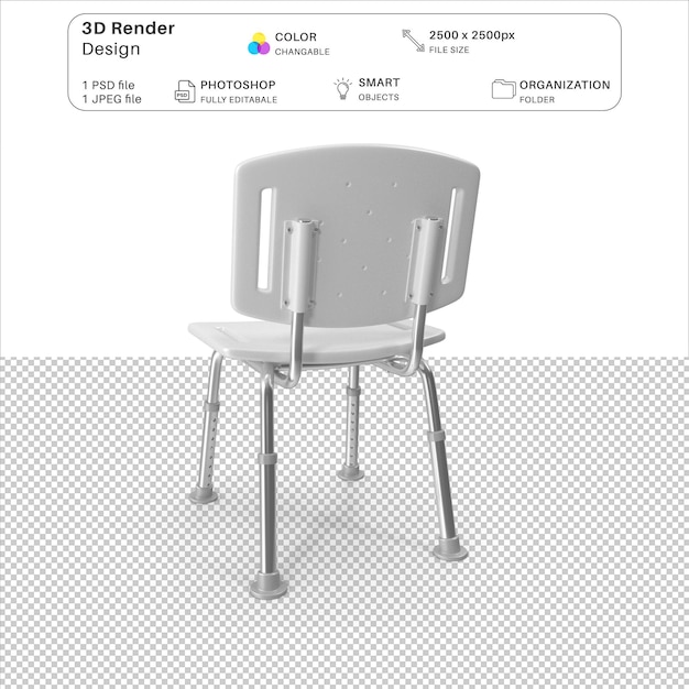 Hospital shower chair 3d modeling psd file