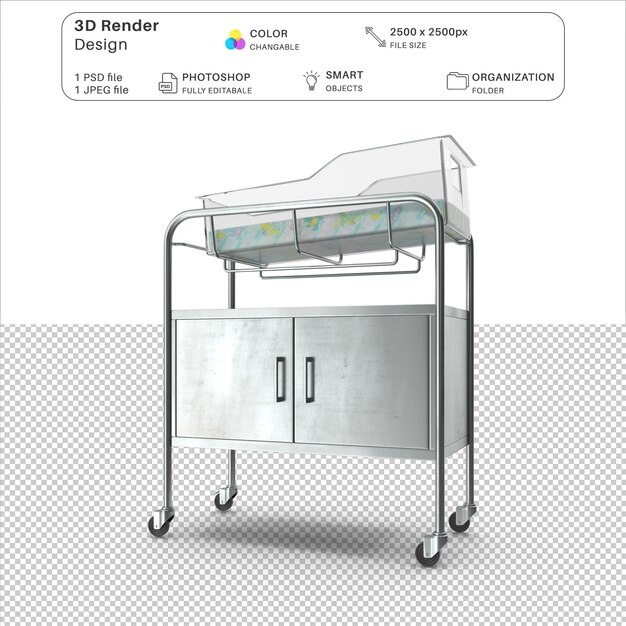 PSD hospital table 3d