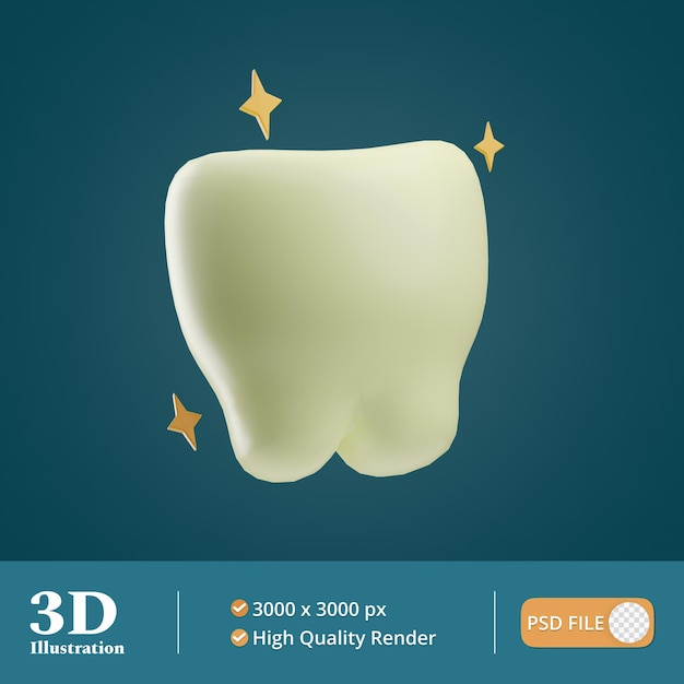 PSD hospital tooth illustration 3d