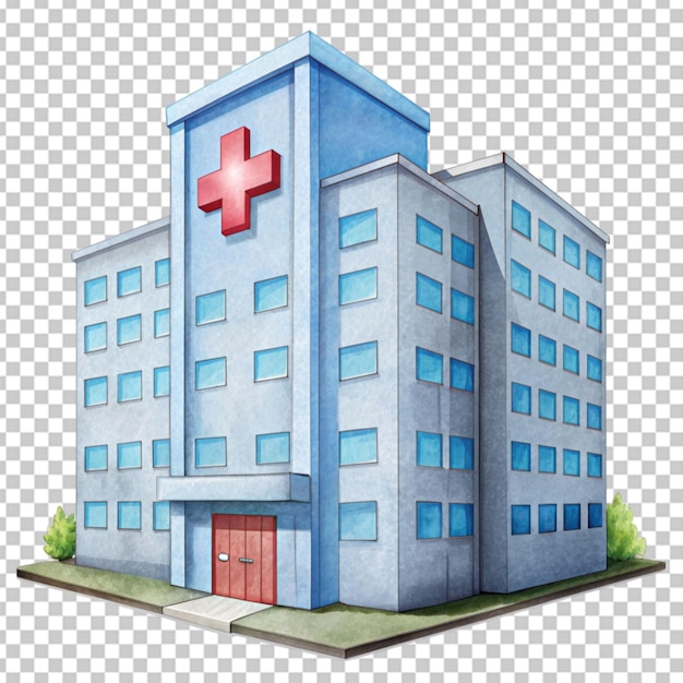 Hospital on transparent background