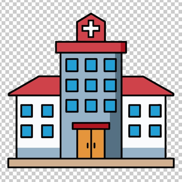 PSD hospital on transparent background