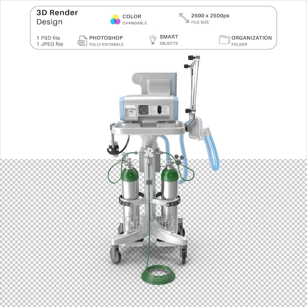 PSD 病院換気器の3dモデリングpsdファイル