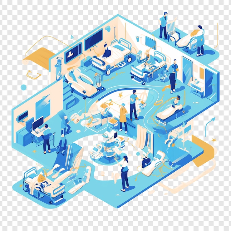 PSD 病院の病棟のイラスト