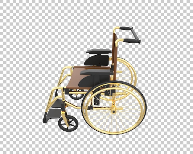 Sedia a rotelle dell'ospedale isolata sullo sfondo illustrazione di rendering 3d