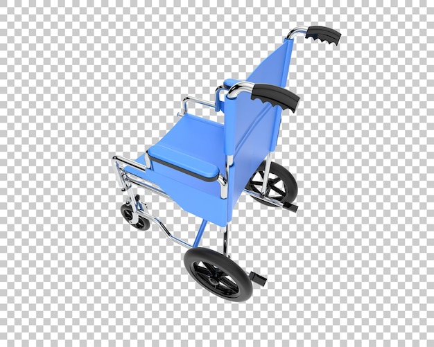 Hospital wheelchair isolated on background 3d rendering illustration