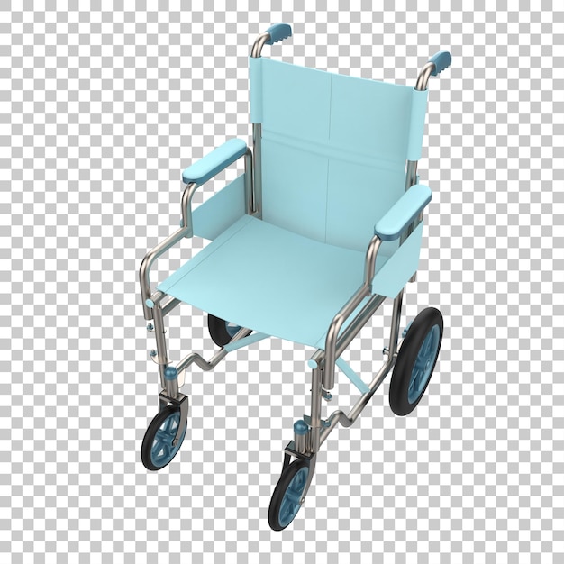 PSD hospital wheelchair isolated on transparent background 3d rendering illustration