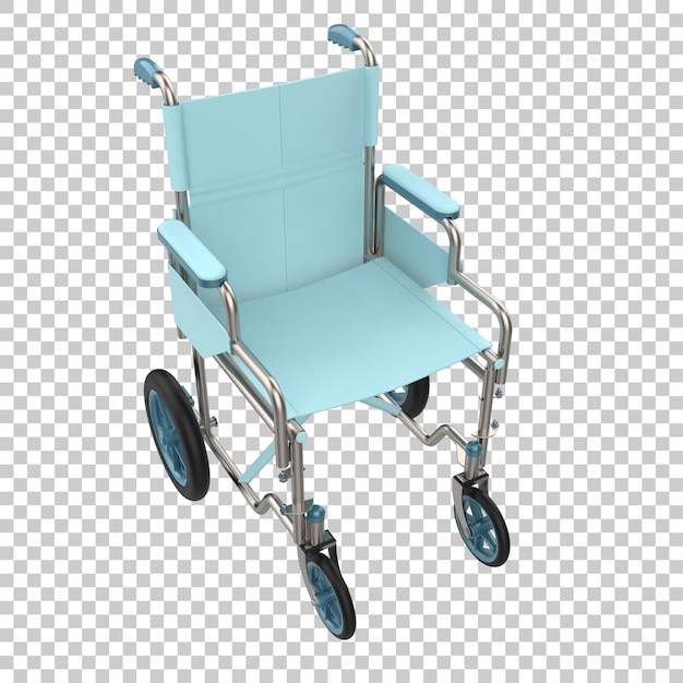 PSD hospital wheelchair isolated on transparent background 3d rendering illustration