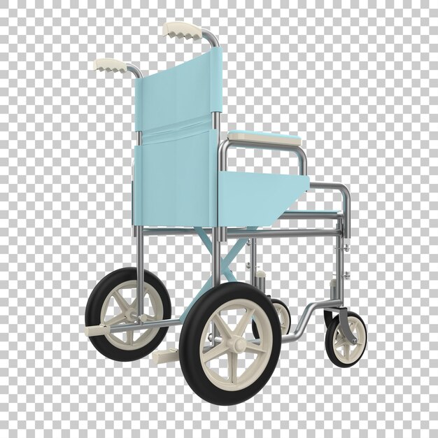 Hospital wheelchair on transparent background 3d rendering illustration