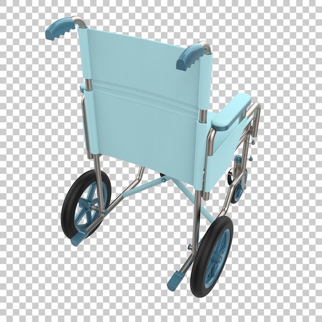 PSD hospital wheelchair on transparent background 3d rendering illustration