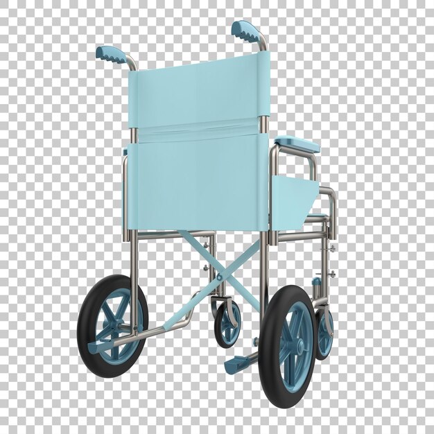 PSD hospital wheelchair on transparent background 3d rendering illustration