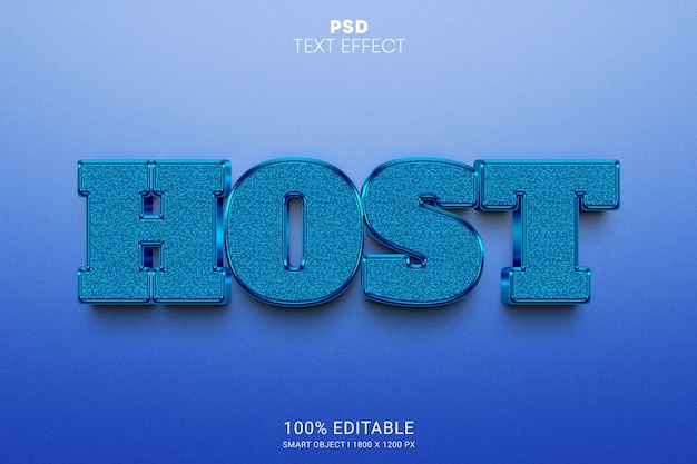 PSD host psd editable text effect design