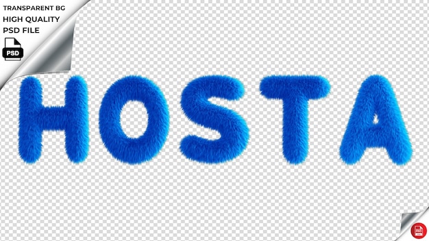 PSD hosta typografie blauwe fluffy tekst psd transparant