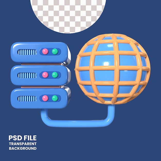 PSD Икона 3d-иллюстрации хостинга