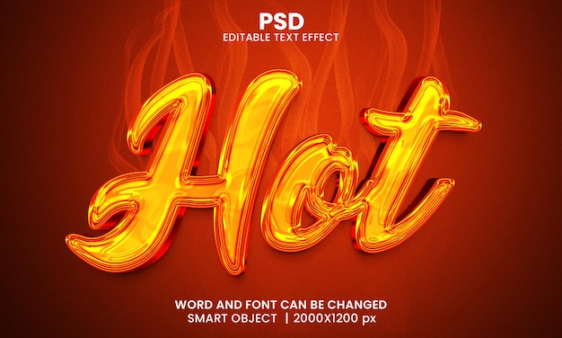 PSD Горячий редактируемый текстовый эффект 3d premium psd с фоном