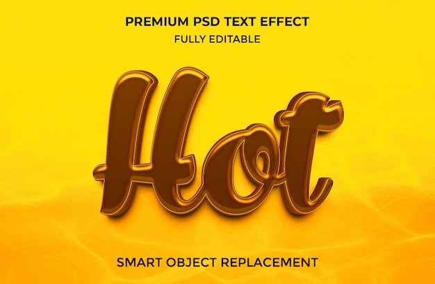 PSD modello di effetto testo in stile 3d caldo