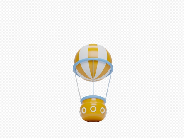 Hot air balloon 3d icon