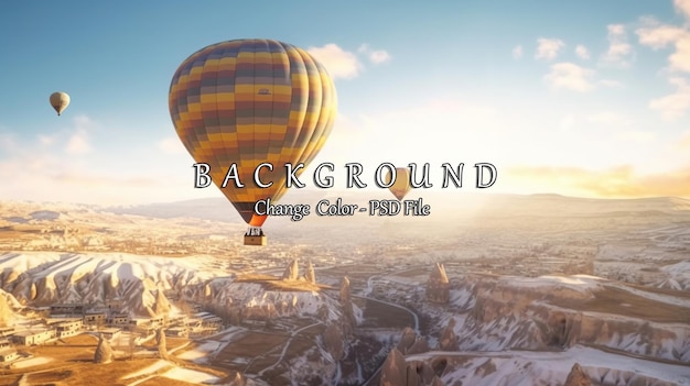 PSD hot air balloon flying ai generated image