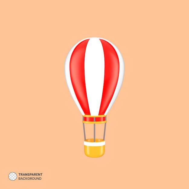 PSD hot air balloon icon isolated 3d render illustration