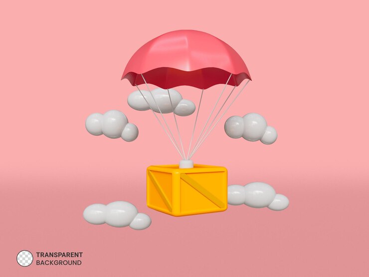PSD hot air balloon icon isolated 3d render illustration
