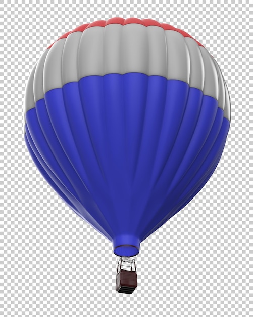 PSD hot air balloon isolated on transparent background 3d rendering illustration