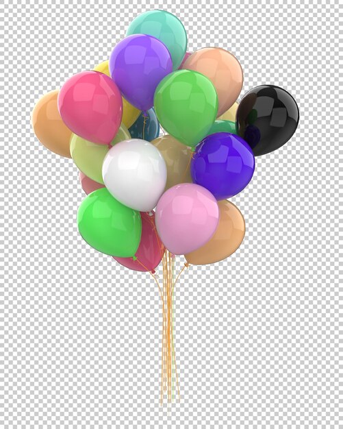 PSD hot air balloon isolated on transparent background 3d rendering illustration