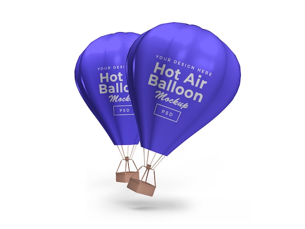 PSD hot air balloon mockup isolated