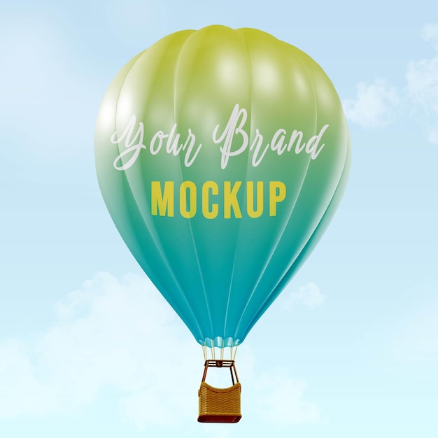 PSD hot air balloon mockup