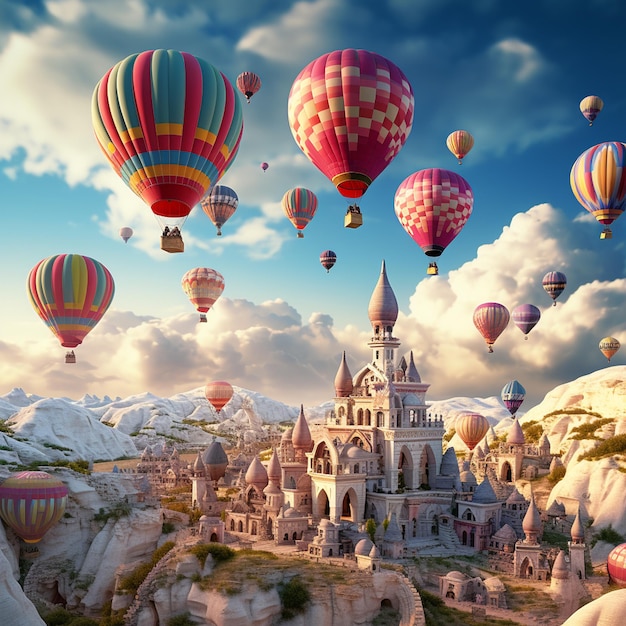 PSD hot air balloons turkey artificial intelligence generator image