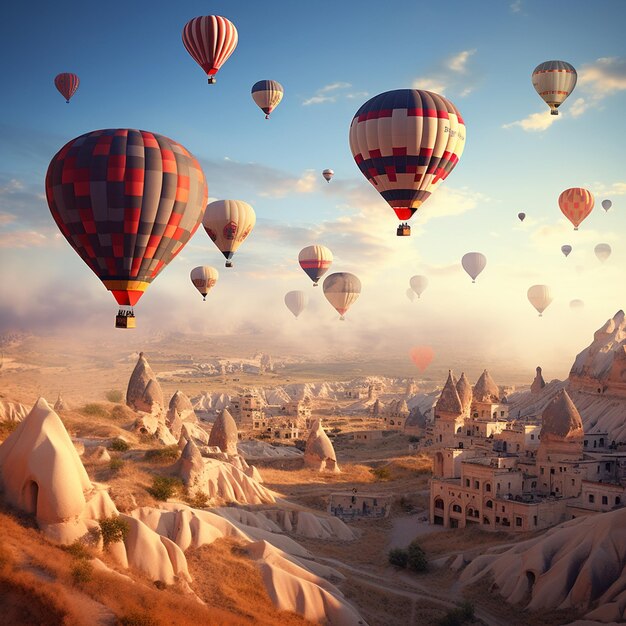 PSD hot air balloons turkey artificial intelligence generator image