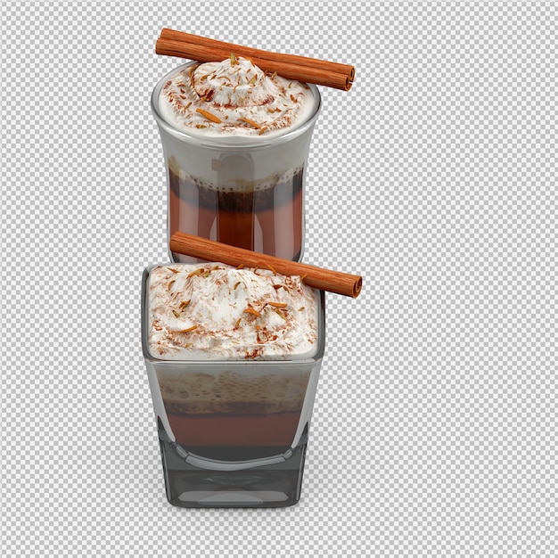 Hot cappuccino 3d isolated render