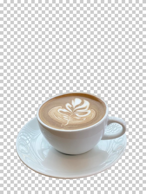 PSD hot cappuccino coffee isolated